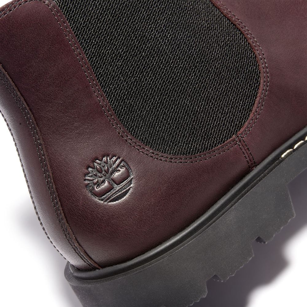 Botas de Seguridad Timberland Hombre Belanger Ek+ Cuero Burdeos - Chile YNW-068274